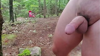 Hiking nude with cockring