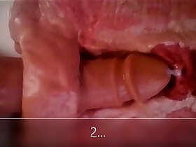 Close up & internal view of anal dildo fucking