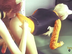 Flossy Yaoi - 2 Foxes Annalingus & Fucked with creampie in his ass - Yiff animation Manga anime Unconcerned