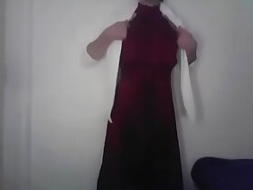 Your fair-haired boy crossdresser having fun after a night in front gala