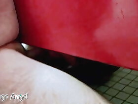 Understall frotting with absolute stranger all over public toilet