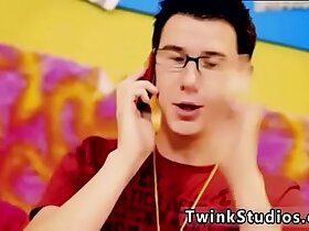 Silk male gay porn star Rich nerdy lad teenager henchman wishes for the