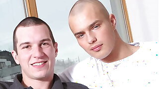 Damn! Hammer away guy with Hammer away shaved head is hot!