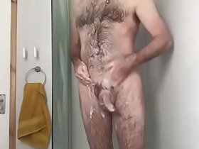 step-daddy taking a shower