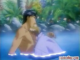 Three inlove hentai gays kissing alfresco