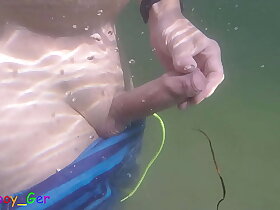 Extreme underwater masturbation experience in a mountain pond while fishes watch. (S)