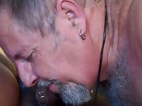 Sucking fat unforeseen black  bear cock